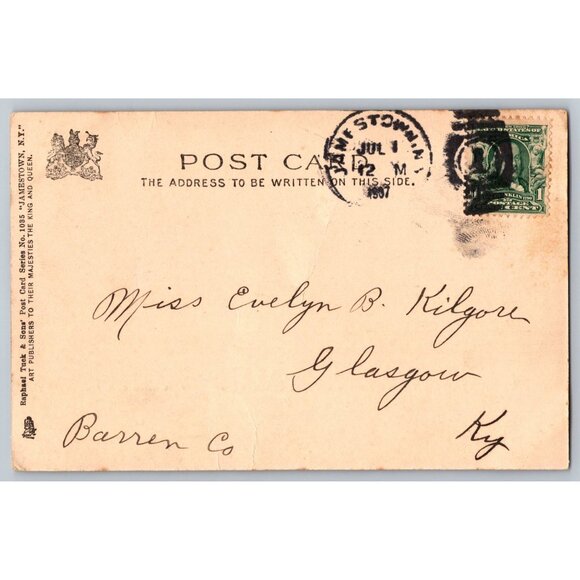 Antique 1907 Postcard Chautauqua Lake N.Y. With Handwritten Notes #1590 - Picture 2 of 2